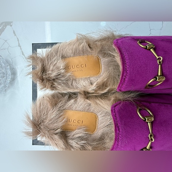 Gucci Velvet Princetown Slippers w. Fur - Picture 8 of 8